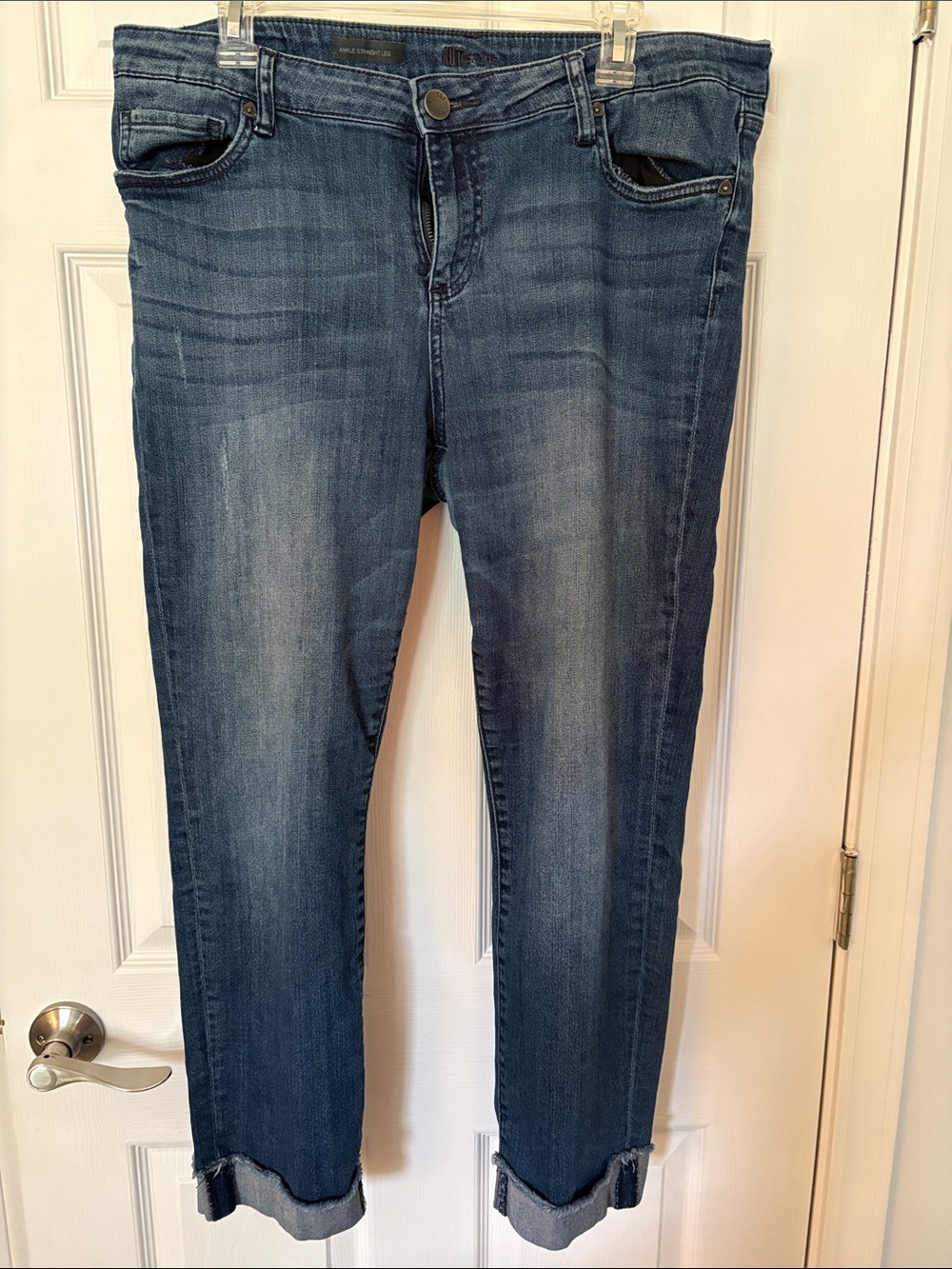 Kut from the Kloth Straight Leg Jeans in Mid Blue Wash
